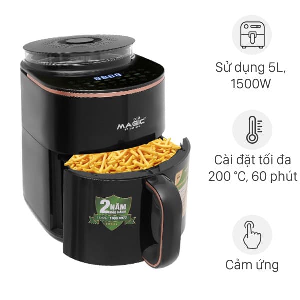 Nồi chiên không dầu kết hợp hấp Magic Eco 5 lít S05