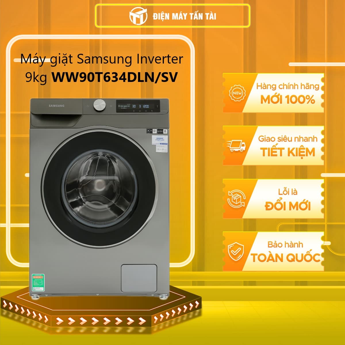 Máy Giặt Samsung Inverter 9 kg WW90T634DLN