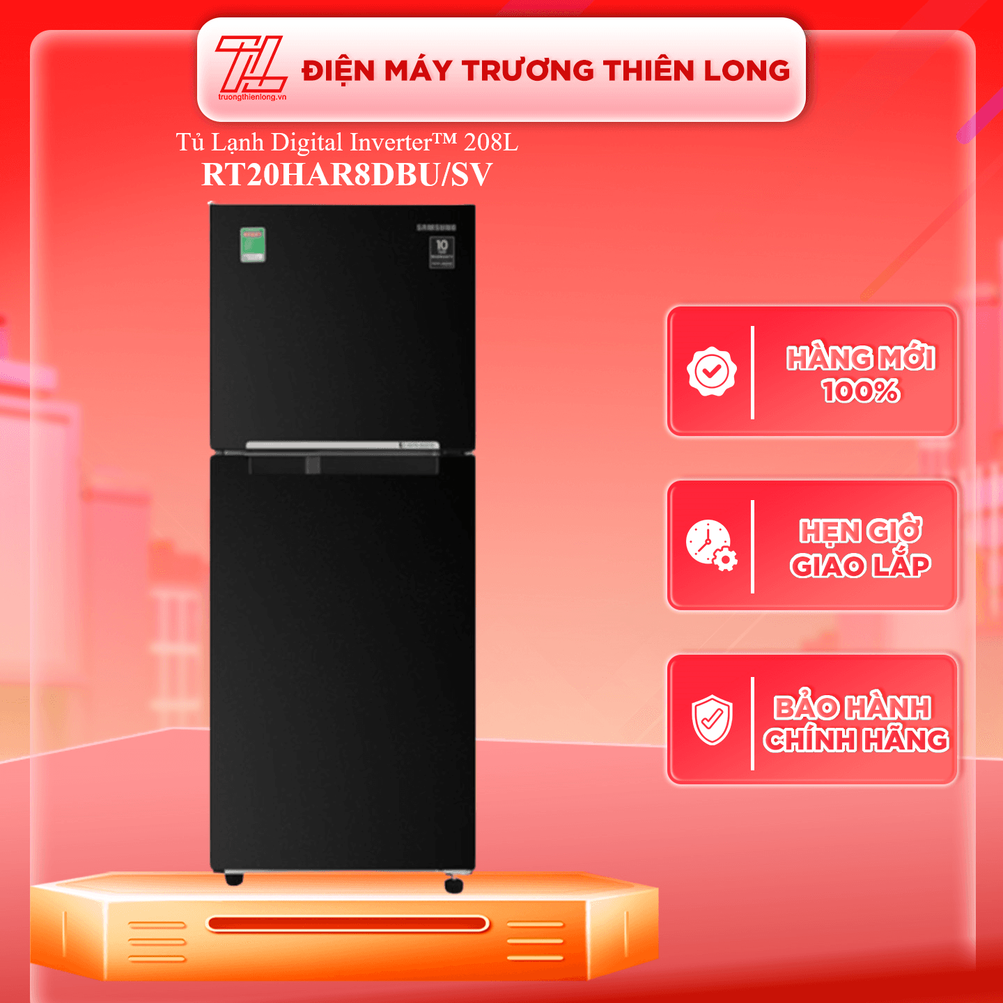 Tủ lạnh Samsung Inverter 208 lít RT20HAR8DBUSV - HÀNG CHÍNH HÃNG