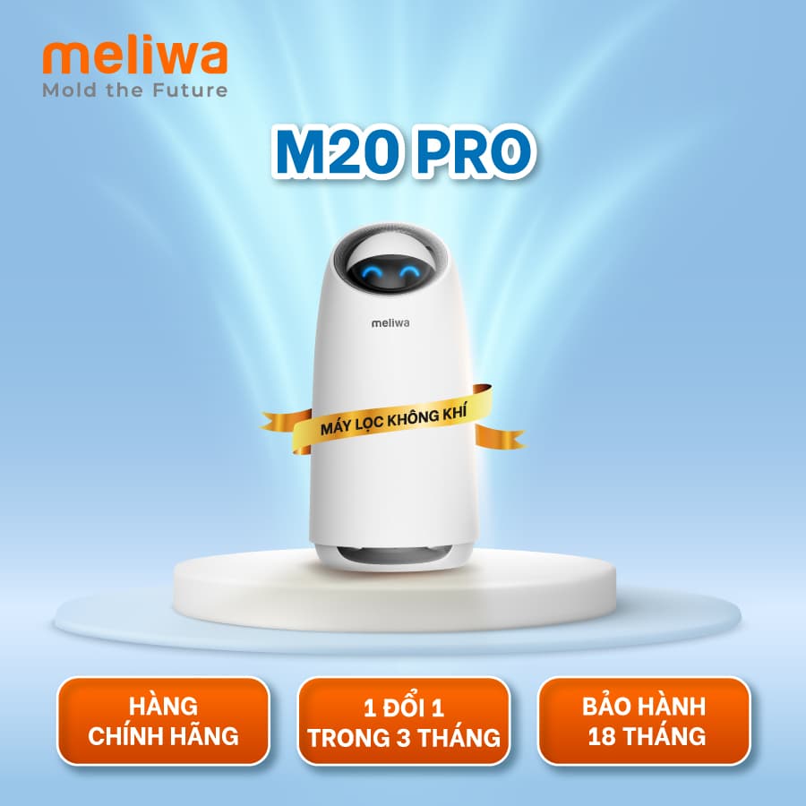 Máy lọc không khí meliwa M20 Pro Lọc bụi mịn đến 99,95, UVC diệt khuẩn, Điều khiển bằng giọng nói thương hiệu Singapore