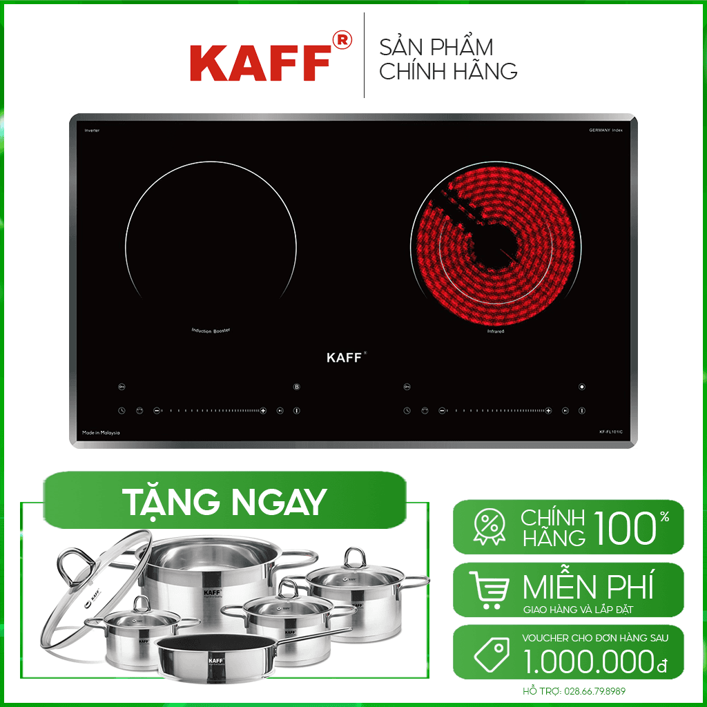 Bếp điện từ kết hợp hồng ngoại KAFF KF-FL101IC - Sản phẩm chính hãng - Vùng nấu từ kết hợp hồng ngoại