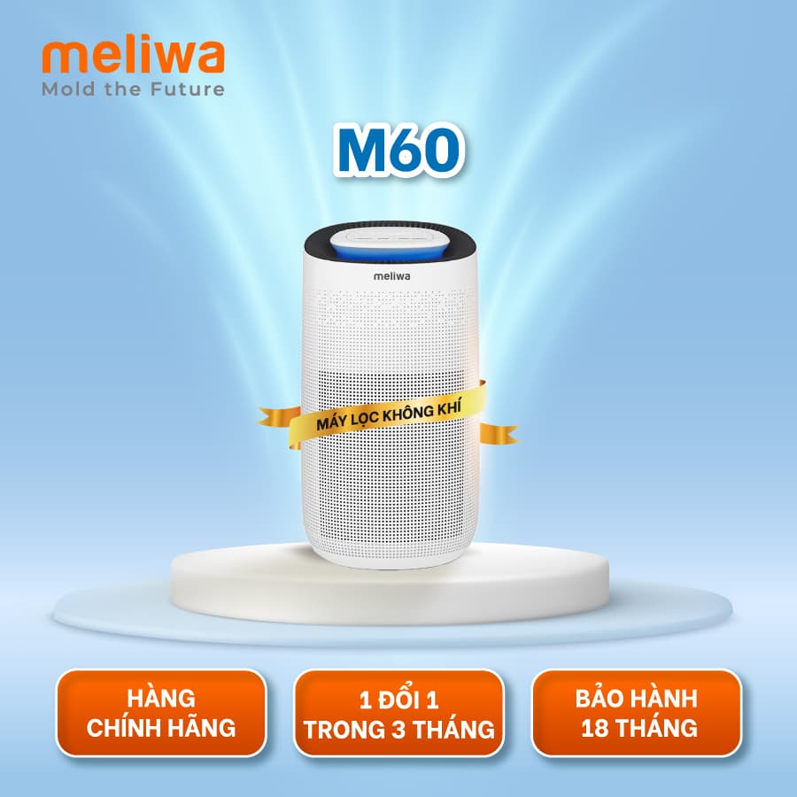 Máy lọc không khí meliwa M60 Lọc bụi mịn đến 99,95, Công suất lọc lớn 500m3h & Tiết kiệm điện thương hiệu Singapore