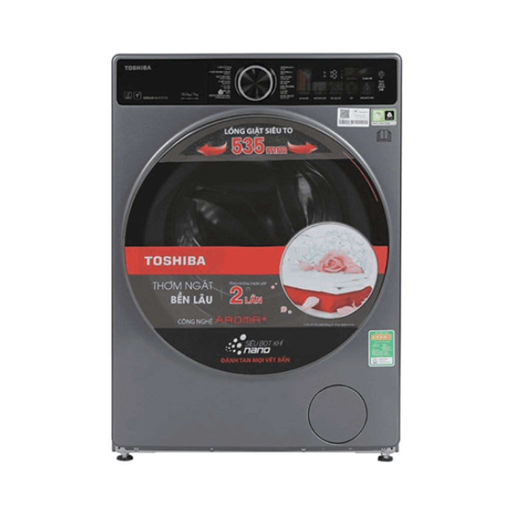 Máy giặt sấy Toshiba giặt 10.5kg - sấy 7kg 2024 (TWD-T25BZU115MWV(MG))