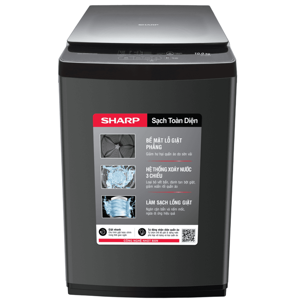 Máy giặt Sharp cửa trên 10Kg 2021 (ES-Y100HV-S)