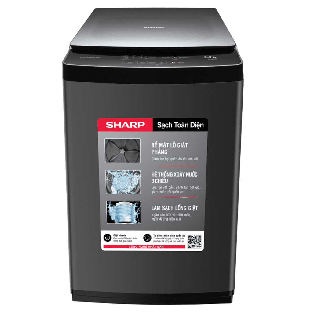 Máy giặt Sharp cửa trên 9Kg 2021 (ES-Y90HV-S)